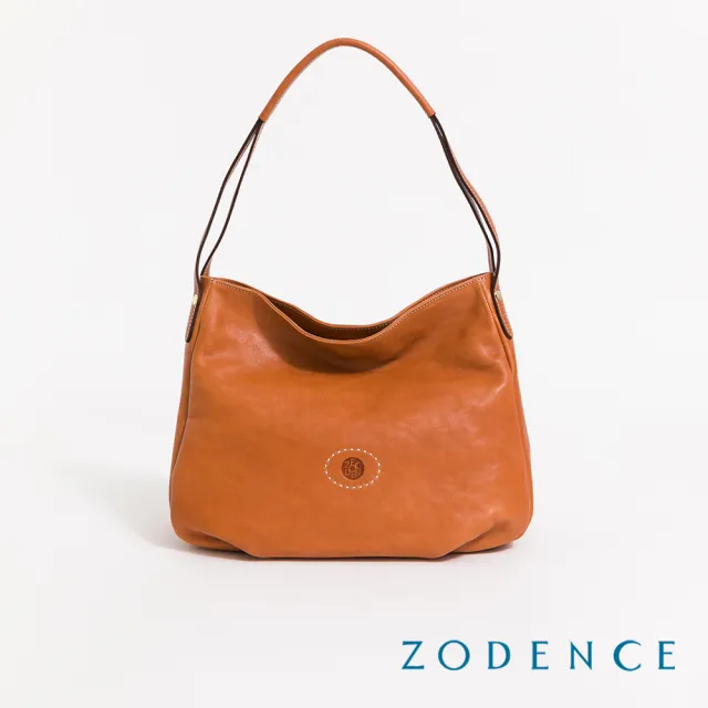 【ZODENCE 佐登司】HAN義大利植鞣革HOBO單肩包(經典駝)