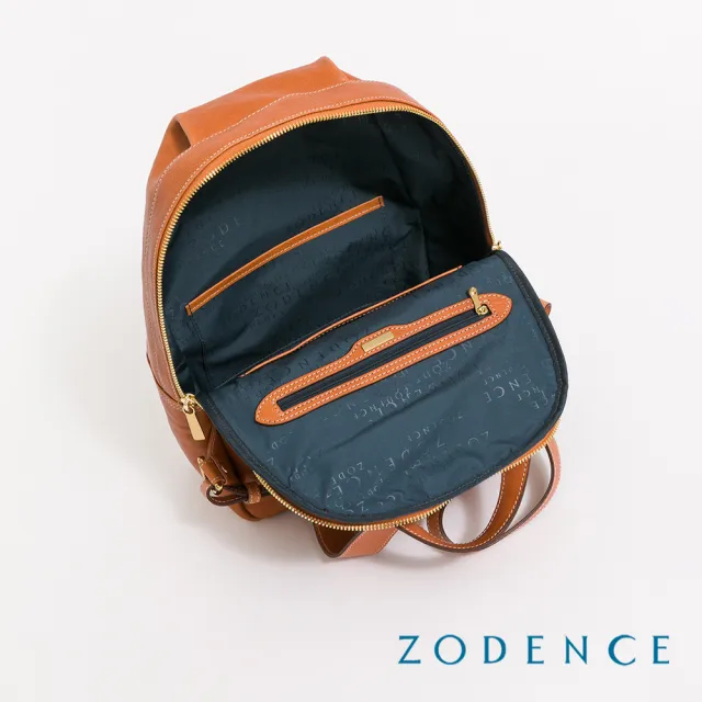 【ZODENCE 佐登司】HAN系列義大利植鞣革後背包-大(經典駝)