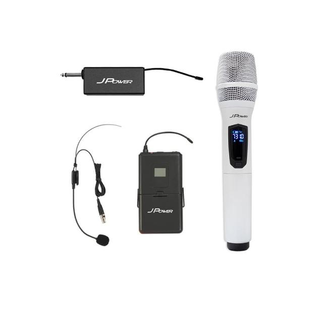 【J-POWER 杰強】新版震天雷UHF充電型無線麥克風(JP-UHF-888 功能型 珍珠白)