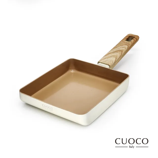 【CUOCO】北歐系列暖白仙子IH陶瓷不沾玉子燒鍋-18x15cm(IH/陶瓷不沾/玉子燒鍋)