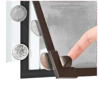 【樂多家居】60*120CM兩件裝 紗窗 魔術貼磁鐵窗戶簾 金剛網 隱形紗窗(家用自粘式 簡易安裝)