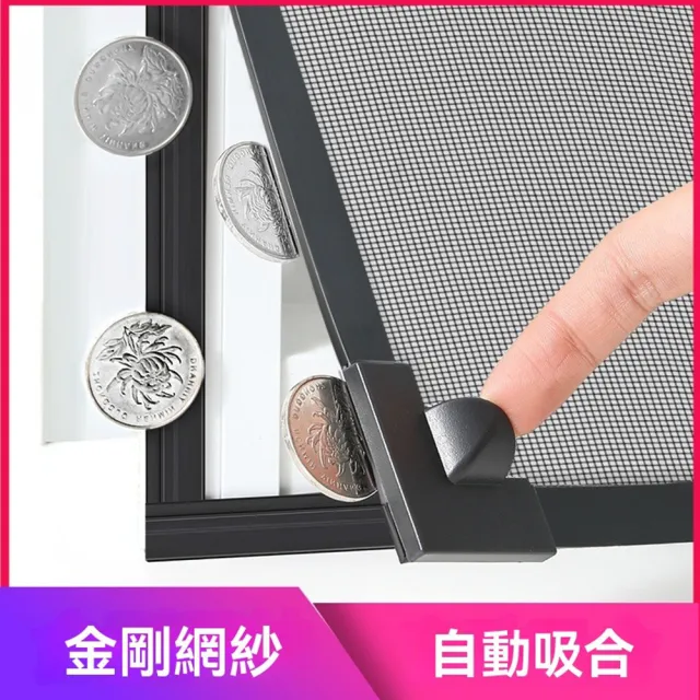 【樂多家居】70*150CM兩件裝 紗窗 魔術貼磁鐵窗戶簾 金剛網 隱形紗窗(家用自粘式 簡易安裝)