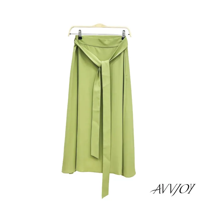 【AVVJOY 艾薇卓爾】不規則系帶長裙(裙 長裙 半身 下身 傘裙 半身裙 a字長 a字長裙 CLA0463BT)