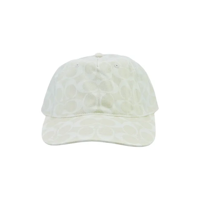 【COACH】Logo純棉棒球帽鴨舌帽(白堊色C)
