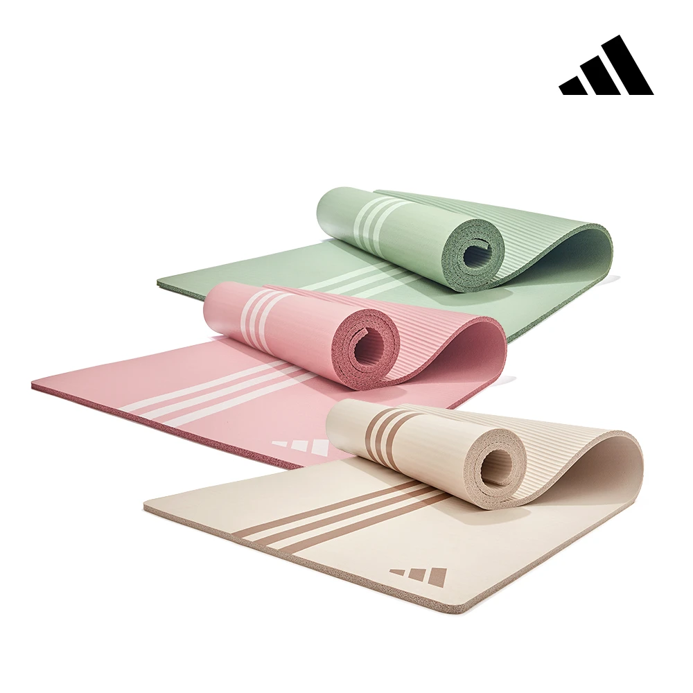 adidas瑜珈墊 adidas 愛迪達柔軟防滑瑜珈墊-10mm,附贈背帶)