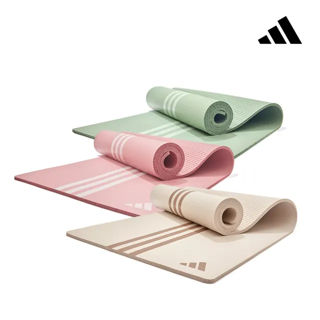 【adidas 愛迪達】柔軟防滑瑜珈墊-10mm(附贈背帶)