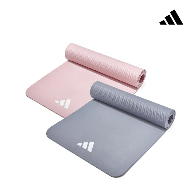 【adidas 愛迪達】輕量波紋瑜珈墊-8mm