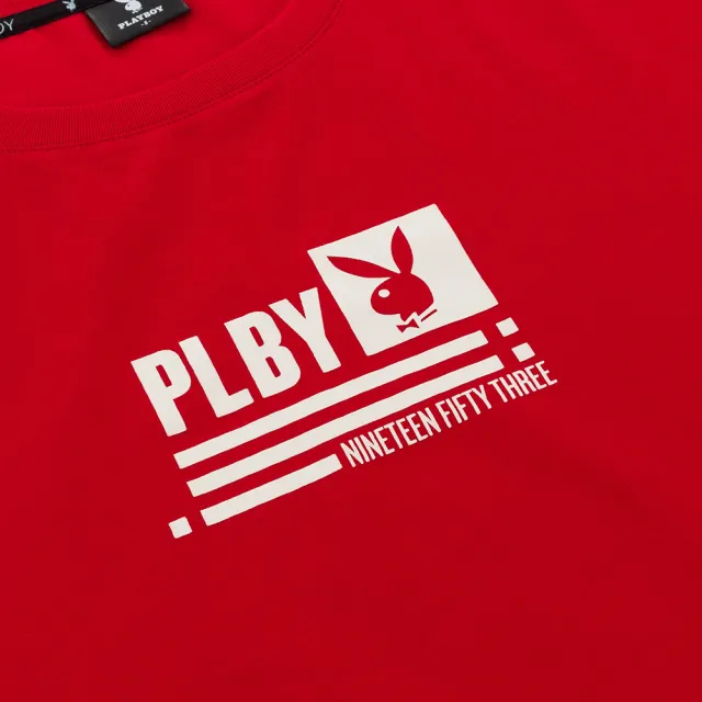 【PLAYBOY】經典紅米撞色長上衣(紅色)