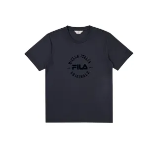 【FILA官方直營】男款 棉質 短袖T恤-丈青(1TEZ-1701-NV_251)