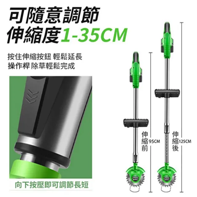【Ogula 小倉】割草機 全銅電機除草機 180度可調節機頭/手柄(家用款可伸縮 7000M兩電+豪華配件)