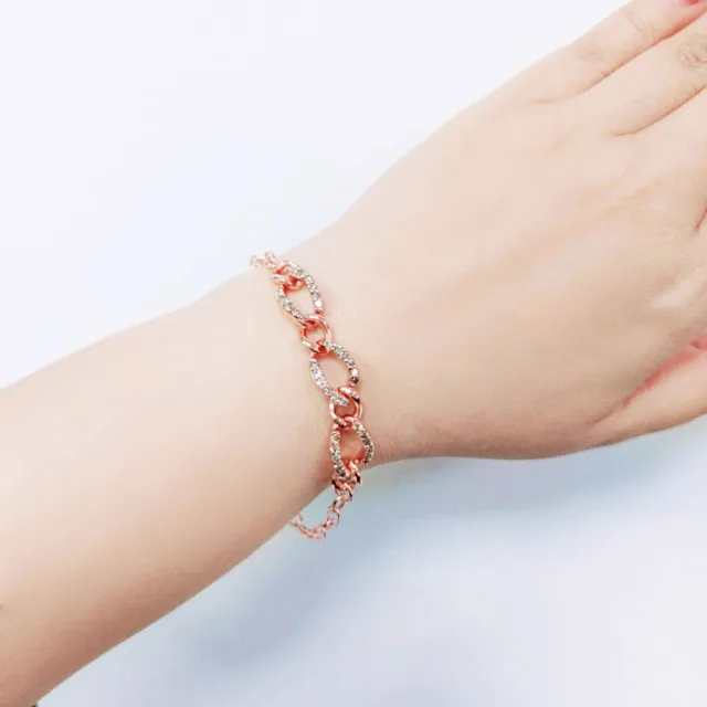 【CTJ】年貨節!現貨!1克拉 中性 香檳鑽 天然鑽 玫瑰金 鑽石手鍊(鑽石閃耀時刻 只為摯愛的妳)