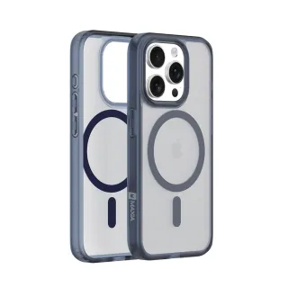 【MAXIA】iPhone 15 Pro  霧透磁吸保護殼(支援MagSafe i15 Pro/Pro Max 霧透明/霧透藍)
