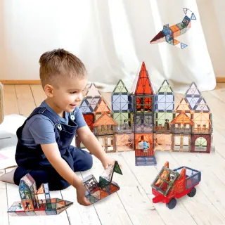 【i-Smart】美國豪華森林系彩色透光磁力積木片(101件含兩色可選)