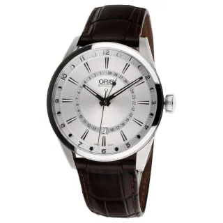 【ORIS 豪利時】Artix 指針式月亮週期腕錶/銀x咖啡41mm(0176176914051-0752180FC)