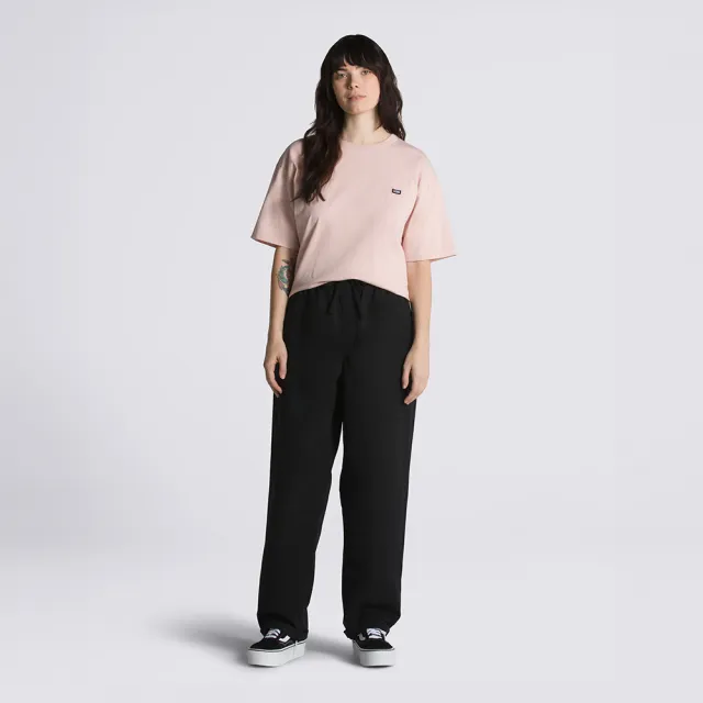【VANS】官方旗艦 Range Baggy 黑色彈性錐形長褲