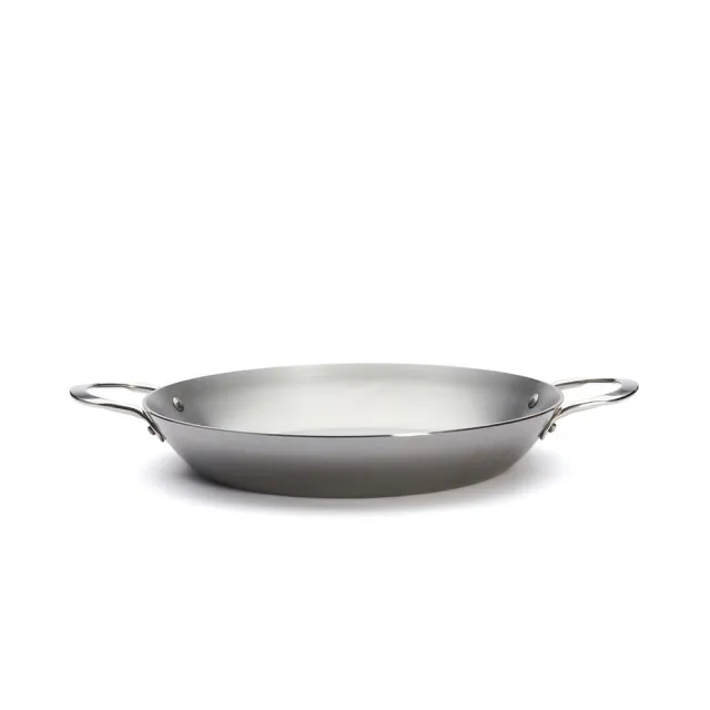 【de Buyer 畢耶】原礦蜂蠟鐵鍋 雙握耳平底鍋32cm-適用IH爐(適用烤箱)