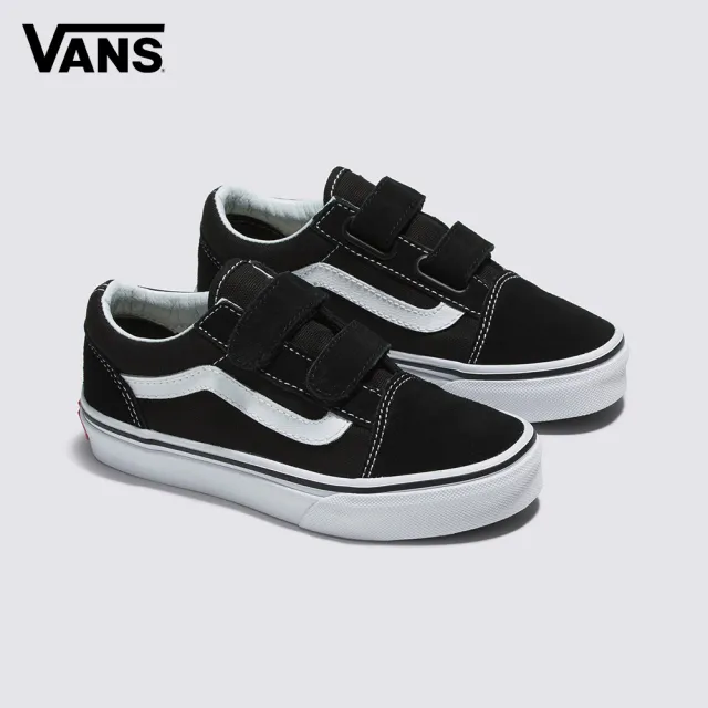【VANS】官方旗艦 Old Skool V 中童款黑白色滑板鞋/休閒鞋(童鞋)