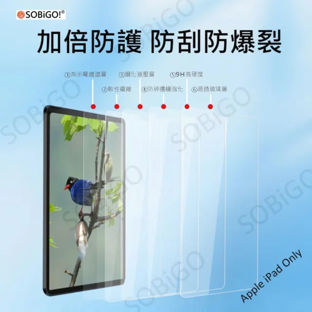 【SOBiGO】iPad 2024 9H鋼化玻璃AIR/PRO 11吋(滿版2.5D 防偷窺)