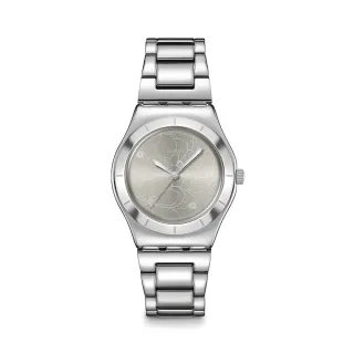【SWATCH】Irony 金屬系列手錶 PETAL BLISS 玉蘭花 手鍊手錶 女錶 瑞士錶 錶(33mm)