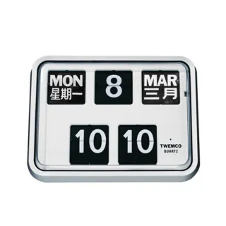 【TWEMCO】BQ-17 翻頁鐘 時鐘 中文 英文萬年曆 壁掛(共2色)