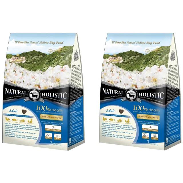 【藍帶】無穀濃縮 2包超值組 成犬 450g 海陸+膠原蔬果(成犬 狗飼料 無穀飼料 寵物飼料)
