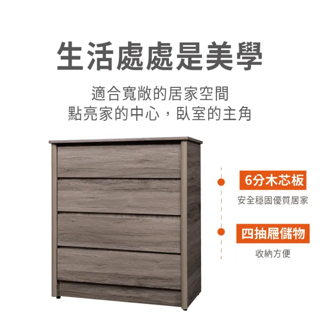 【ASSARI】堂本木心板四斗櫃(寬91x深47x高103cm)