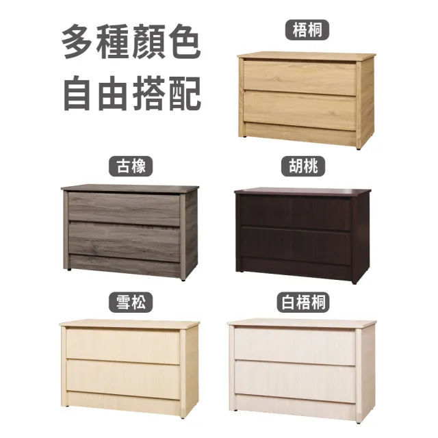 【ASSARI】堂本木心板二斗櫃(寬91x深47x高61cm)