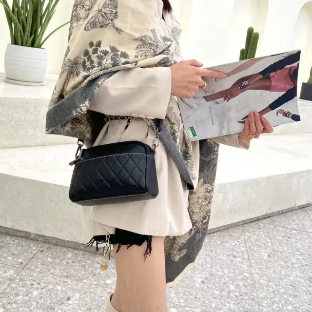 【VERTEX】頭層牛皮菱格小方包-B