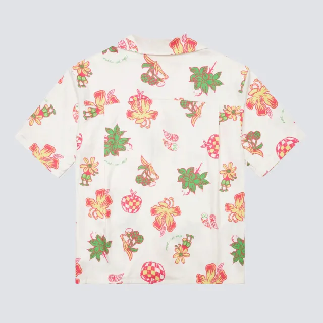 【VANS】官方旗艦 Resort 女款白色滿版印花短袖襯衫
