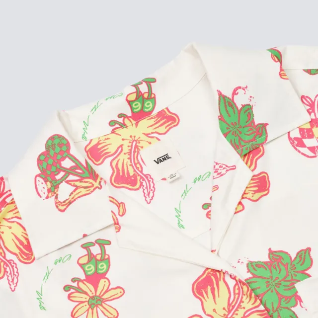 【VANS】官方旗艦 Resort 女款白色滿版印花短袖襯衫