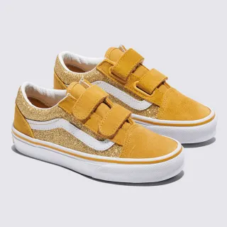 【VANS 官方旗艦】Old Skool V 中童款亮片黃色滑板鞋(童鞋)