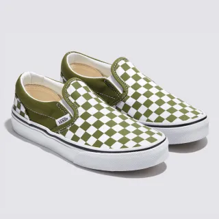 【VANS 官方旗艦】Classic Slip-On 中童款草綠色滑板鞋(童鞋)