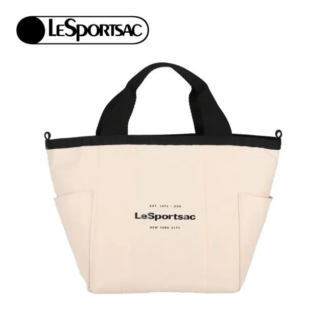 【Lesportsac】小型雙面托特包 手提包 便當袋 送禮 禮物 推薦 女包(晨曦粉)