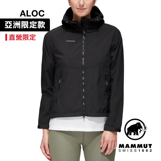 【Mammut 長毛象官方直營】Hiking WB Hooded Jacket AF W 健行防風連帽外套 女款 黑色 #1012-00401