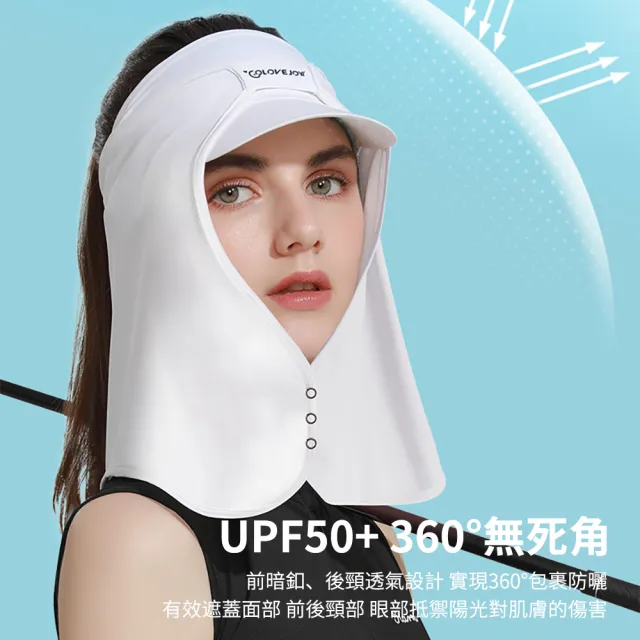 【iSU】UPF50+冰絲涼感太陽帽簾 健行登山釣魚遮陽防曬面罩 護頸防曬口罩 防曬帽罩/頭罩/冰涼巾/防曬頭巾