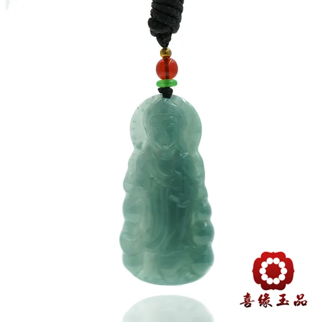 【喜緣玉品】觀音 天然翡翠A貨 寶瓶觀音玉墜-僅此一品(開運風水)(直)
