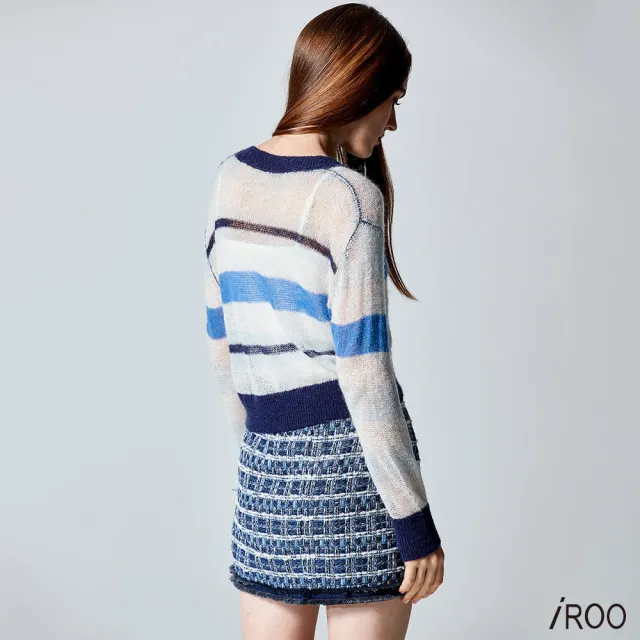 【iROO】不規則睫毛花呢紗短裙