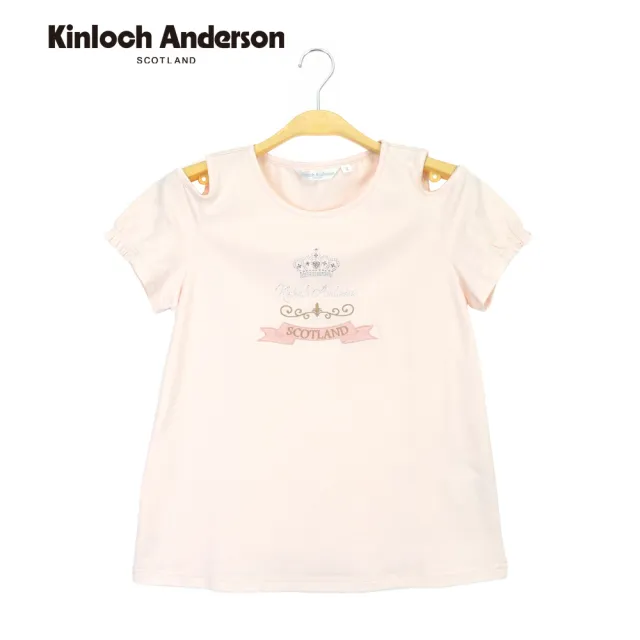 【Kinloch Anderson】皇冠燙鑽KA電繡設計棉質短袖上衣(KA1253018 粉紅/白色)