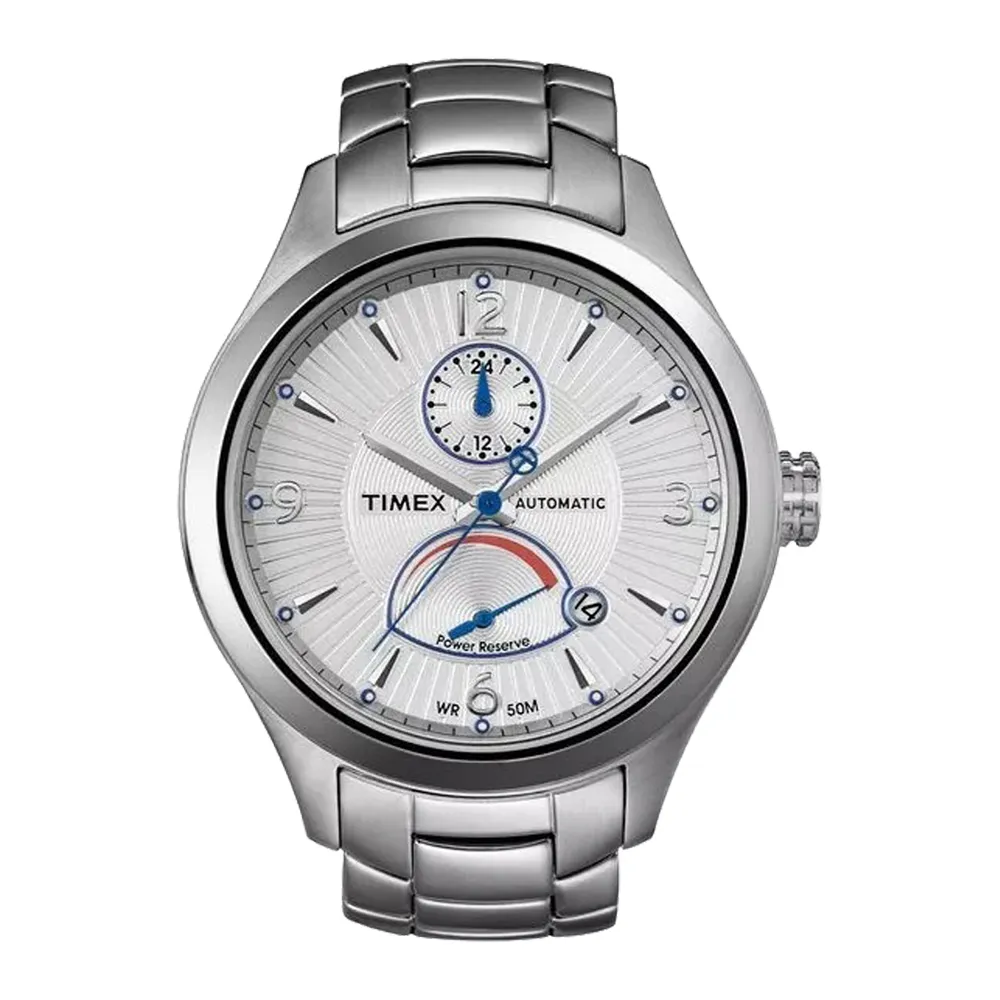 【TIMEX】百年典藏型男機械腕錶-銀-鋼帶(T2M979)