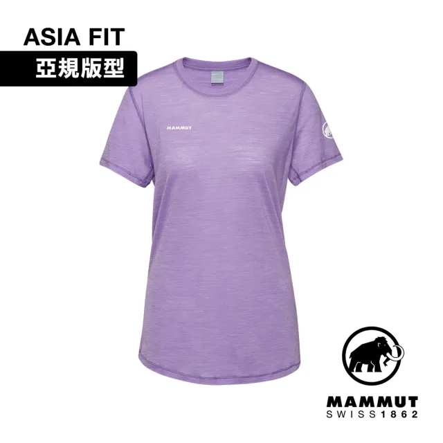 【Mammut 長毛象官方直營】Tree Wool FL T-Shirt W 羊毛混紡快乾抗臭短袖T恤 薰衣草紫 女款 #1017-06690