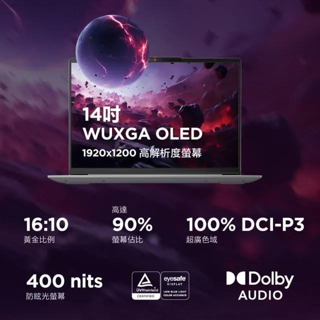 【Lenovo】無線滑鼠組★14吋Ultra 5輕薄AI筆電(IdeaPad Slim 5/83DA006HTW/Ultra 5-125H/16G/1TB/W11/OLED)