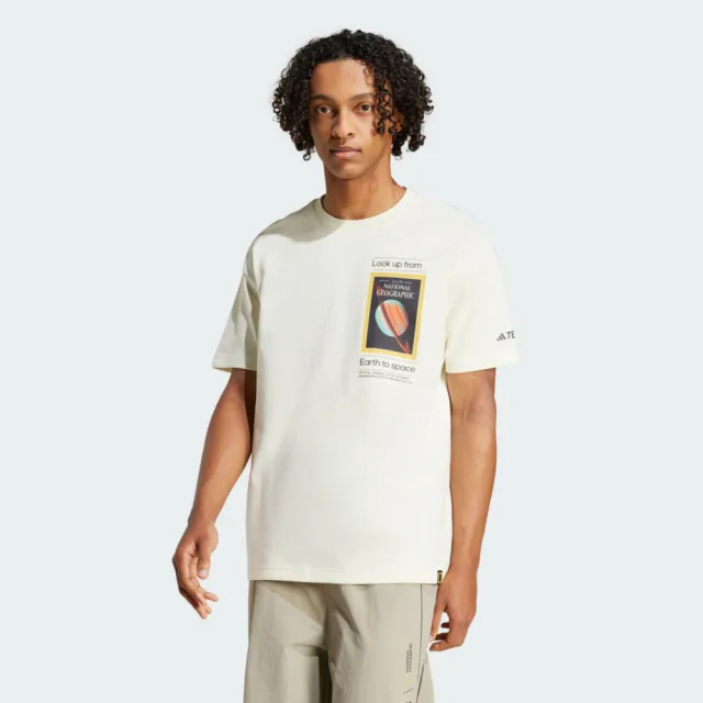 【adidas 愛迪達】Ng U Ar F Gfx T 男女 T恤 運動上衣 休閒短袖 國家地理 米 亞版(JD5962)