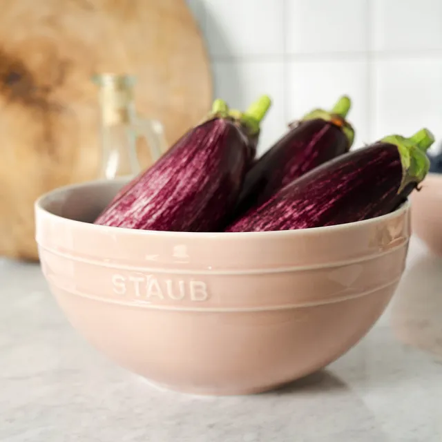 【法國Staub】圓形陶瓷湯碗18cm-豆沙粉/奶油藍/青檸綠3色任選(德國雙人牌集團官方直營)