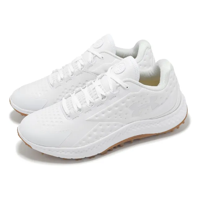 【UNDER ARMOUR】高爾夫球鞋 Curry 1 Golf 男鞋 白 防水鞋面 回彈 抓地 咖哩 運動鞋 UA(3027378103)