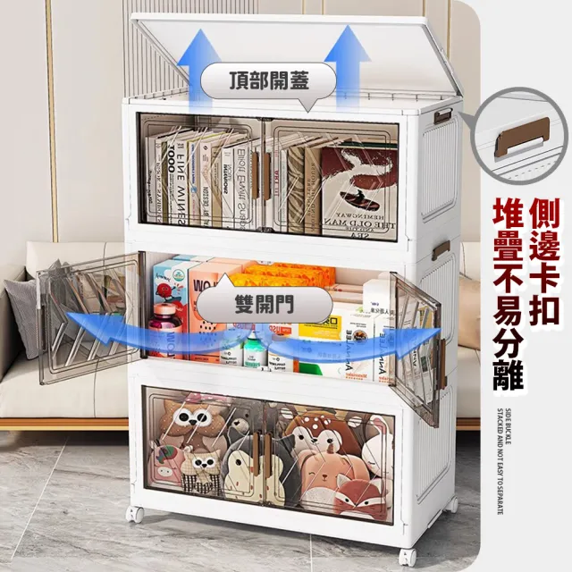 【Mr.Box】40面寬/43面寬 摺疊雙開門五層收納櫃(附滑輪)