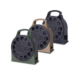 【ADAMOUTDOOR】4座3PIN輪座式延長線10.5M(電源線 露營 野營 戶外)