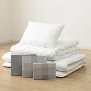 【NITORI 宜得利家居】寢具六件組 CK/GY S2501(寢具 棉被 被套 日式床墊 日式床墊套 枕頭 枕套)