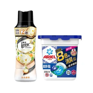 福利品/即期品【Lenor 蘭諾】衣物芳香豆/香香豆 520ml+4D抗菌洗衣膠囊 11顆 盒裝(晨曦玫瑰/甜柔麝香)