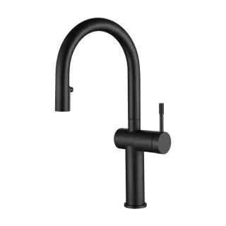 【BOSS】不銹鋼廚房伸縮龍頭  節能陶瓷心軸 有加壓機適用 霧黑(無安裝)