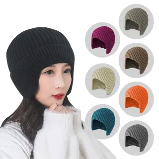 【匠心選品】護耳保暖針織毛帽(保暖毛帽 防風套頭帽 包頭針織帽 飛行帽 護耳耳罩帽)